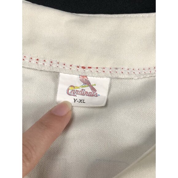 Cardinals Youth XL Buttons Jersey Shirt White Cream #16 Wong - Picture 5 of 10
